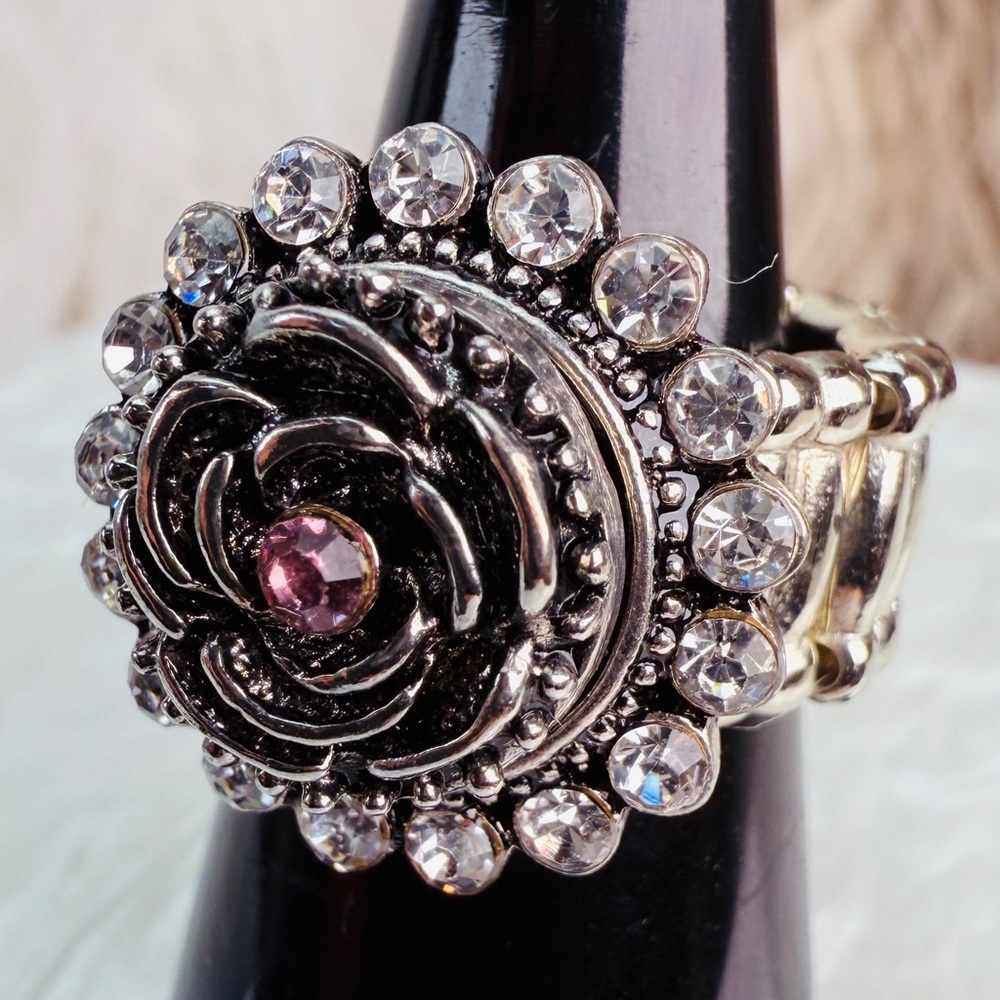 Beautiful, Silvertone, Interchangeable Button, St… - image 2